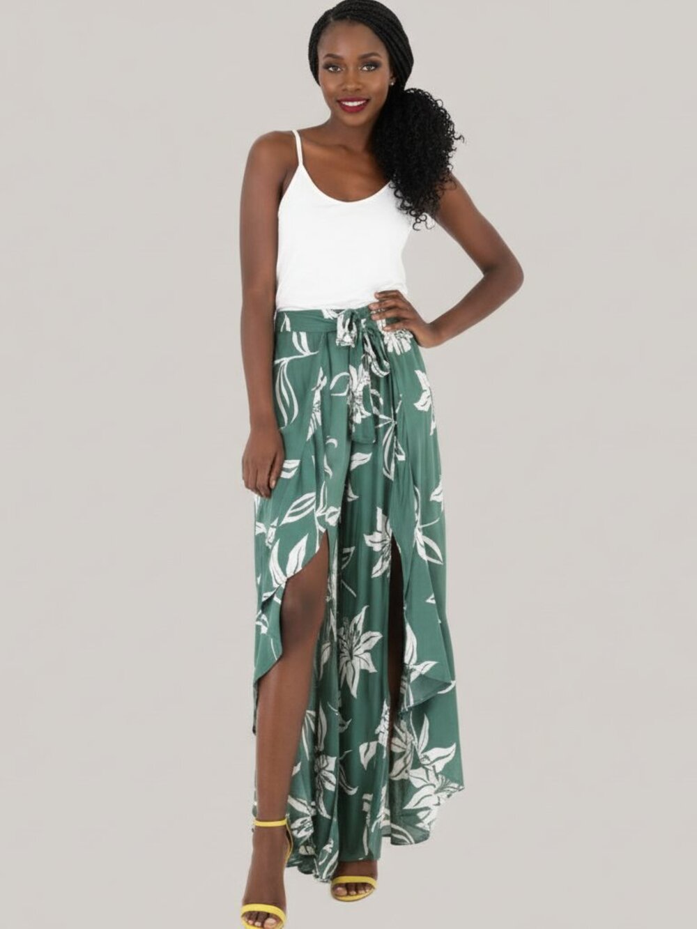NWT Tropical Floral Wide Leg Wrap Pants